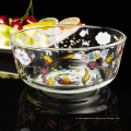 Haonai 600ml glass bowl mixing bowl custom printed bowl fruit bowl